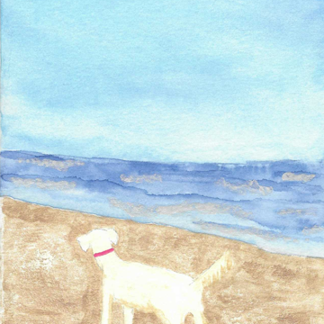 Beach Dog - Watercolors